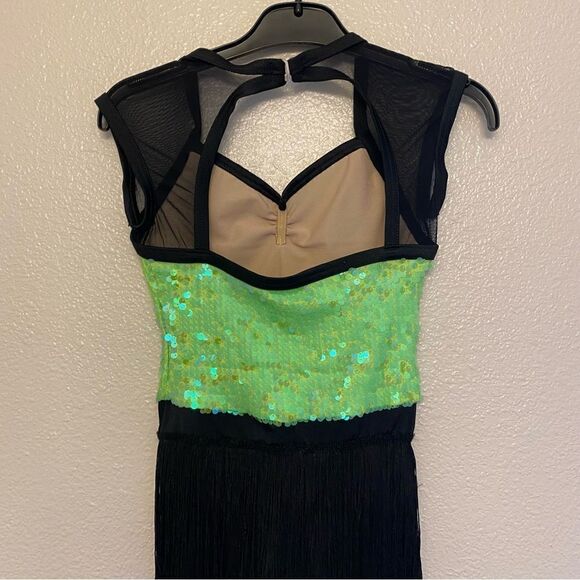 Weissman dance costume green sequin fringe flapper Replay
12269 Child IC 7/8 - Picture 7 of 11